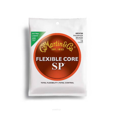 Martin SP Flexible Core SP 92/8 Phosphor Bronze Extra Light 10-54 MFX700 struny do gitary akustycznej 12-strunowej