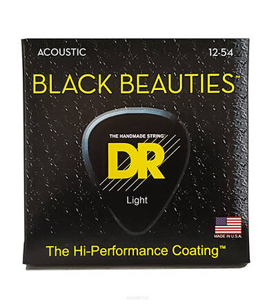 Struny DR Black Beauties Coated Acoustic Phosphor Bronze 12-54 (BKA-12)