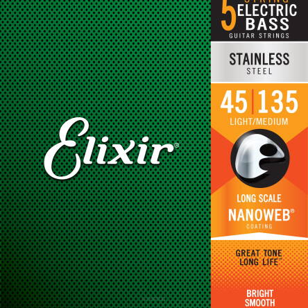 ELIXIR STRUNY DO GITARY BASOWEJ NANOWEB STALOWE 45-135 5-STR