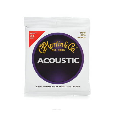 Martin Acoustic 80/20 Bronze Light 12-54 M140 struny do gitary 