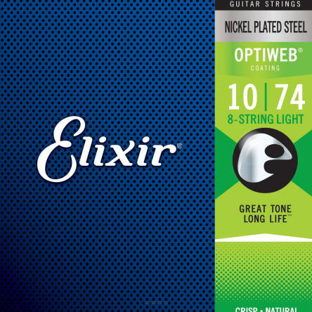 ELIXIR STRUNY DO GITARY ELEKTRYCZNEJ OPTIWEB 10-74 8-STR