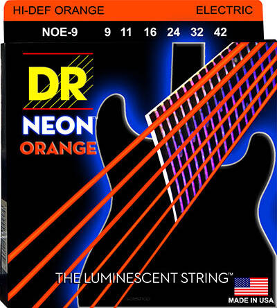 DR Strings NOE-9 Neon Orange struny do gitary elektrycznej 9-42