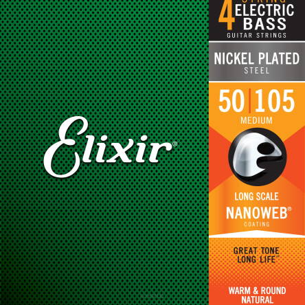 ELIXIR STRUNY DO GITARY BASOWEJ NANOWEB NIKLOWANE 50-105 4-STR