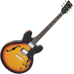 VINTAGE VSA500SB gitara elektryczna semi-hollow body