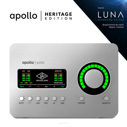 Universal Audio APOLLO SOLO HE – Interfejs Audio Thunderbolt