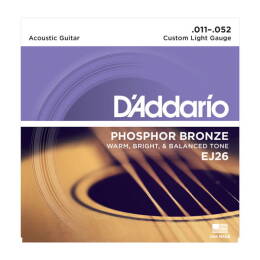 Struny D'Addario EJ26 Phosphor Bronze Custom Light 11-52 struny do gitary akustycznej