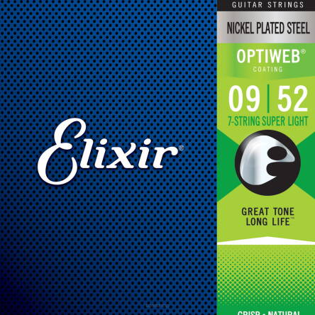 ELIXIR STRUNY DO GITARY ELEKTRYCZNEJ OPTIWEB 9-52 7-STR