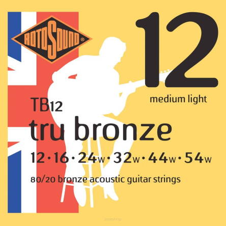 Struny Rotosound Tru Bronze 80/20 Bronze Acoustic Medium Light 12-53 (TB12)