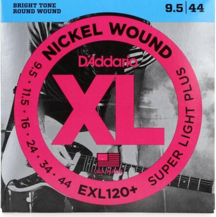 Struny D'Addario EXL120+ Nickel Wound Super Light Plus 9.5-44