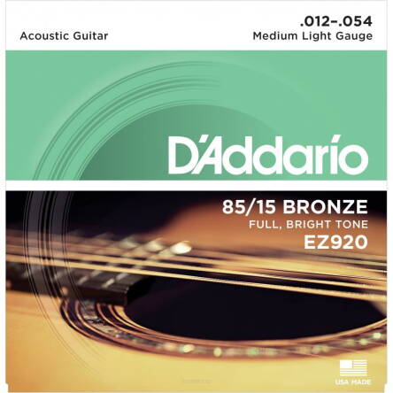 Struny D'Addario EZ920 Great American Bronze Medium Light 12-54 struny do gitary akustycznej