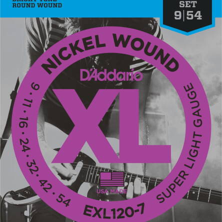 Struny D'Addario EXL120-7 Nickel Wound Super Light 7-strings 9-54