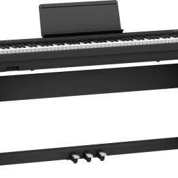 Roland FP-30X BK czarne pianino cyfrowe + statyw drewno KPD-70 + listwa z trzema pedałami KPD-70 - ZESTAW