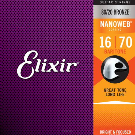 ELIXIR STRUNY DO GITARY AKUSTYCZNEJ NANOWEB 80/20 BRONZE 16-70