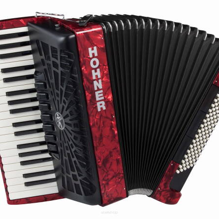 HOHNER BRAVO III 96 CZERWONY AKORDEON KLAWISZOWY + POKROWIEC + PASY