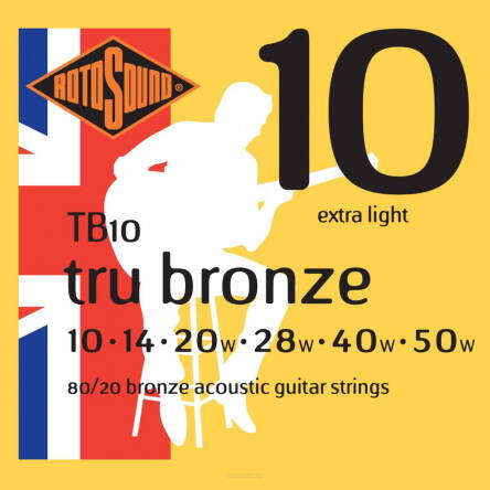 Struny Rotosound Tru Bronze 80/20 Bronze Acoustic Extra Light 10-50 (TB10)