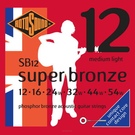 Rotosound Super Bronze Phosphor Bronze 12-53 (SB12) struny do gitary akustycznej