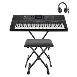 Yamaha PSR-E483 keyboard + statyw + ława + słuchawki - ZESTAW