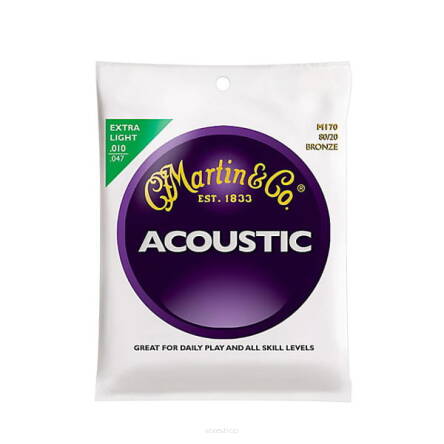 Martin Acoustic 80/20 Bronze Extra Light 10-47 M170 struny do gitary akustycznej