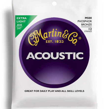 Martin Acoustic Phosphor Bronze Extra Light 12-strings 10-47 M500 struny do gitary akustycznej 12-strunowej