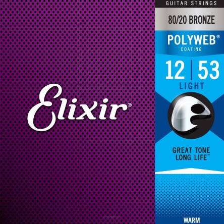 ELIXIR STRUNY DO GITARY AKUSTYCZNEJ POLYWEB 80/20 BRONZE 12-53