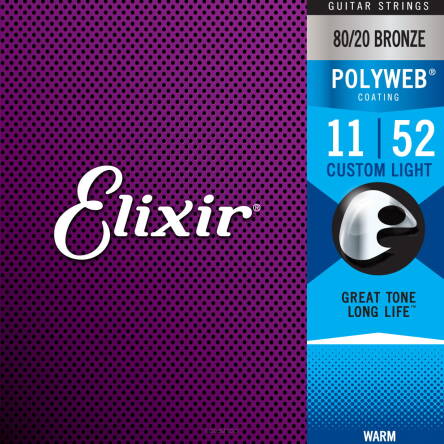 ELIXIR STRUNY DO GITARY AKUSTYCZNEJ POLYWEB 80/20 BRONZE 11-52