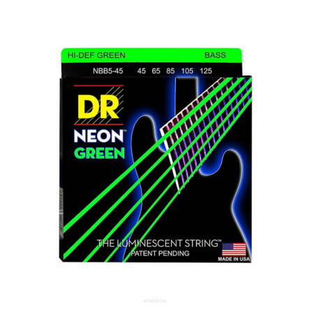 Struny DR Neon™ Hi-Def Green Bass K3 Coating 45-105 (NGB-45)