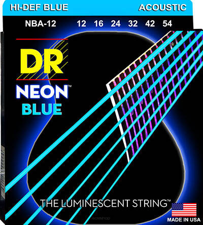 DR NBA-1254 Neon Blue struny do gitary akustycznej 12-54