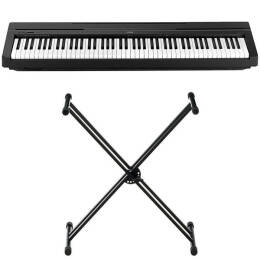 Yamaha P-45 B czarne pianino cyfrowe + podwójny statyw krzyżakowy XX