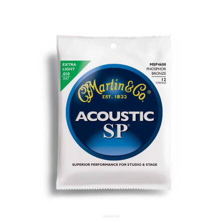 Martin Acoustic SP 92/8 Phosphor Bronze Extra Light 10-47 MSP4600 struny do gitary akustycznej 12-strunowej