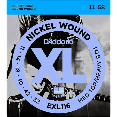 Struny D'Addario EXL116 Nickel Wound Medium Top/Heavy Bottom 11-52