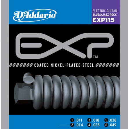 Struny D'Addario EXP115 Coated Nickel Wound Blues/Jazz Rock 11-49