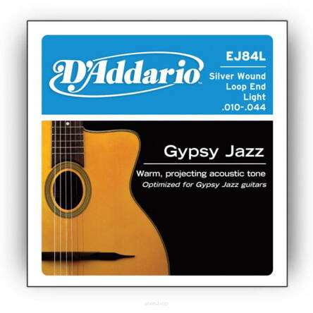 Struny D'Addario EJ84L Gypsy Jazz Loop End Light 10-44 struny do gitary akustycznej