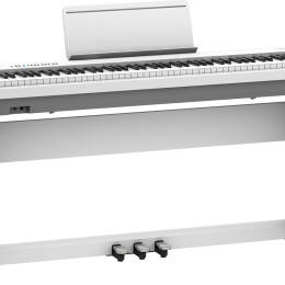 Roland FP-30X WH białe pianino cyfrowe + statyw drewno KPD-70 + listwa z trzema pedałami KPD-70 - ZESTAW