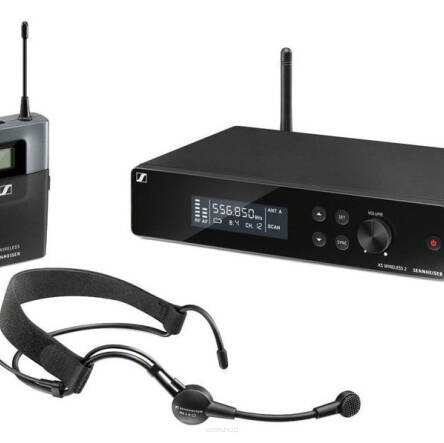 Sennheiser XSW 2-ME3-B - Nagłowny mikrofon bezprzewodowy dla wokalistów i performerów. Zakres częstotliwości 614-638 MHz