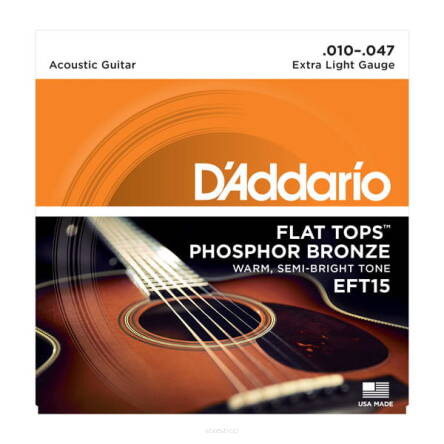 Struny D'Addario EFT15 Flat Tops Extra Light 10-47 struny do gitary akustycznej