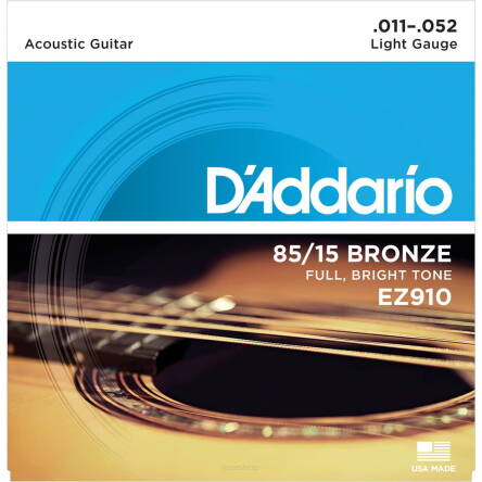 Struny D'Addario EZ910 Great American Bronze Extra Light 11-52 struny do gitary akustycznej