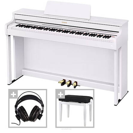 CASIO AP-300 WE - PIANINO CYFROWE + ŁAWA + SŁUCHAWKI - ZESTAW