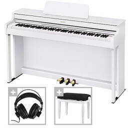 CASIO AP-300 WE - PIANINO CYFROWE + ŁAWA + SŁUCHAWKI - ZESTAW
