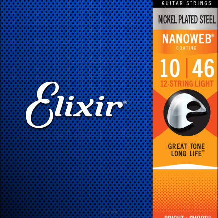 ELIXIR STRUNY DO GITARY ELEKTRYCZNEJ NANOWEB 10-46 12-STR